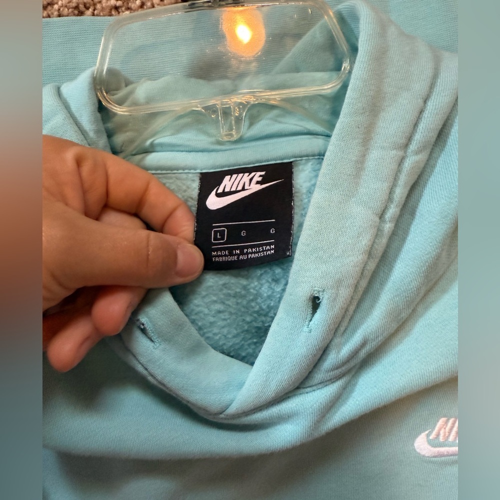 Nike Light Blue Hoodie Oversized Large - Picture 3 of 3